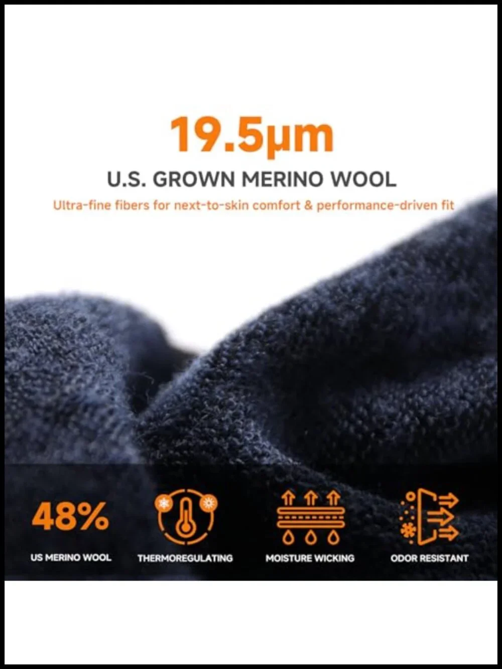 Merino Wool Hiking Socks 200 Needle Knit Moisture Wicking Anti Blister Men's
